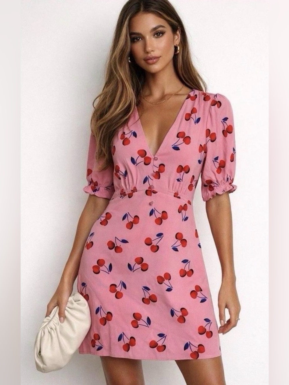 🍒KATE SPADE CHERRY TOSS PINK SHORT SLEEVE DRESS SIZE 6🍒